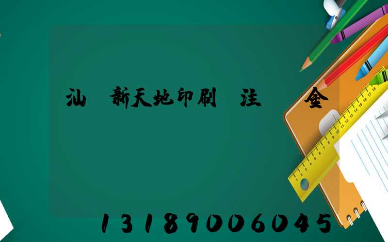 汕頭新天地印刷廠注冊資金