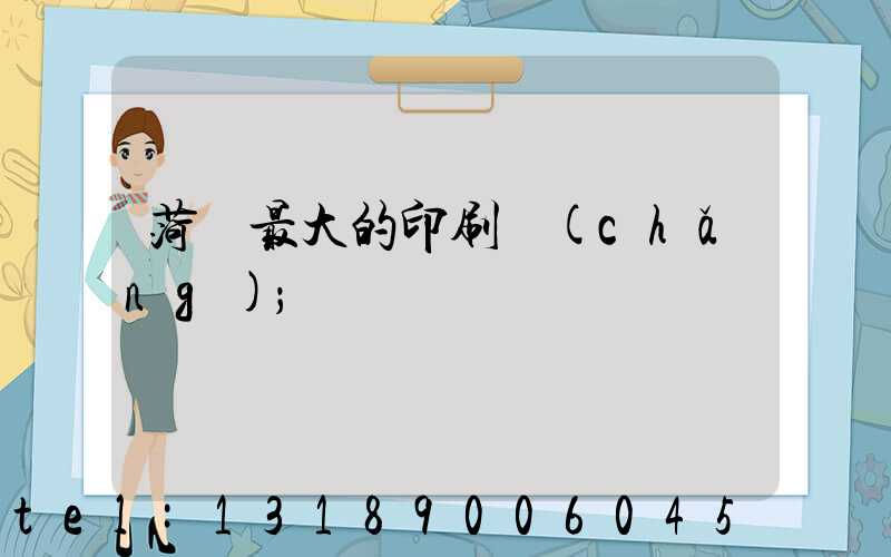菏澤最大的印刷廠(chǎng)