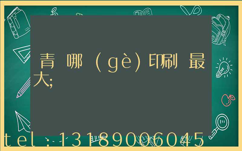 青島哪個(gè)印刷廠最大